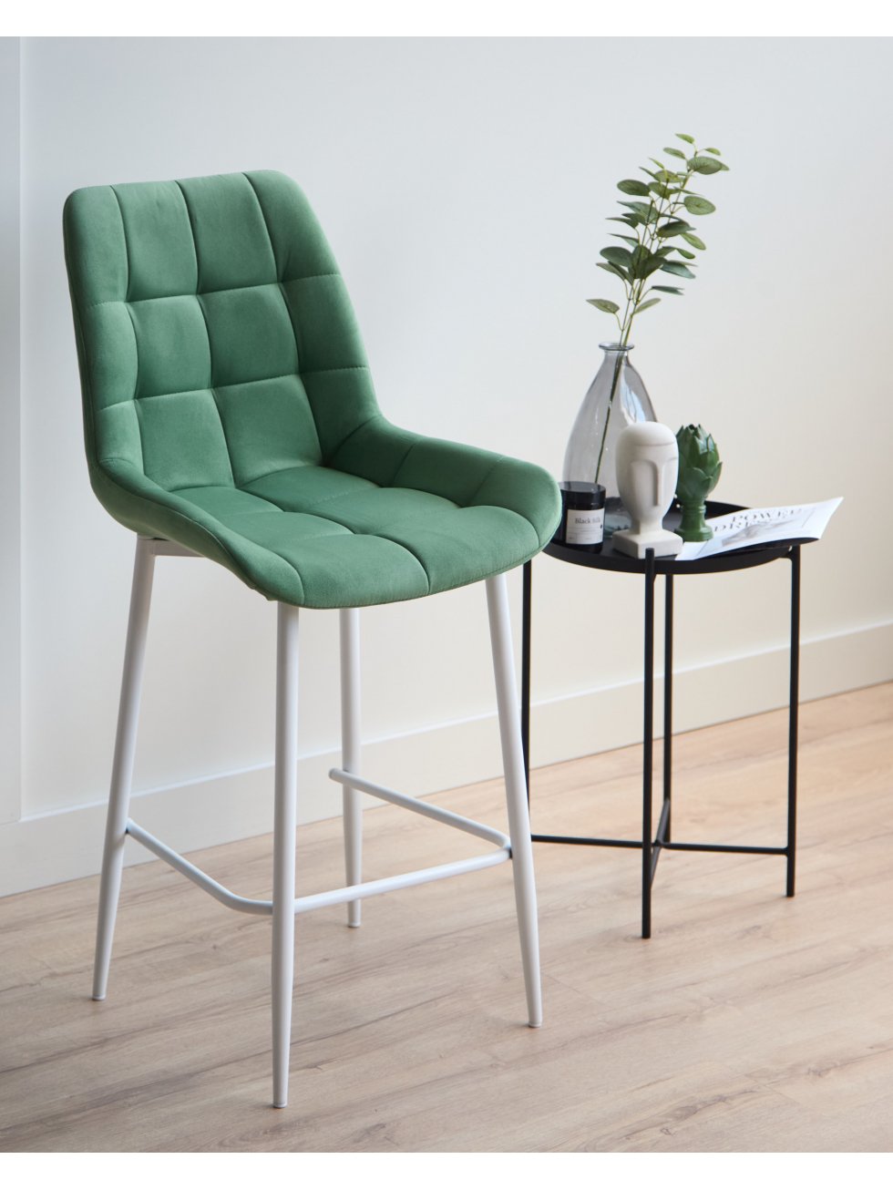 Полубарный стул Челси фисташковый (zd 651) / белый