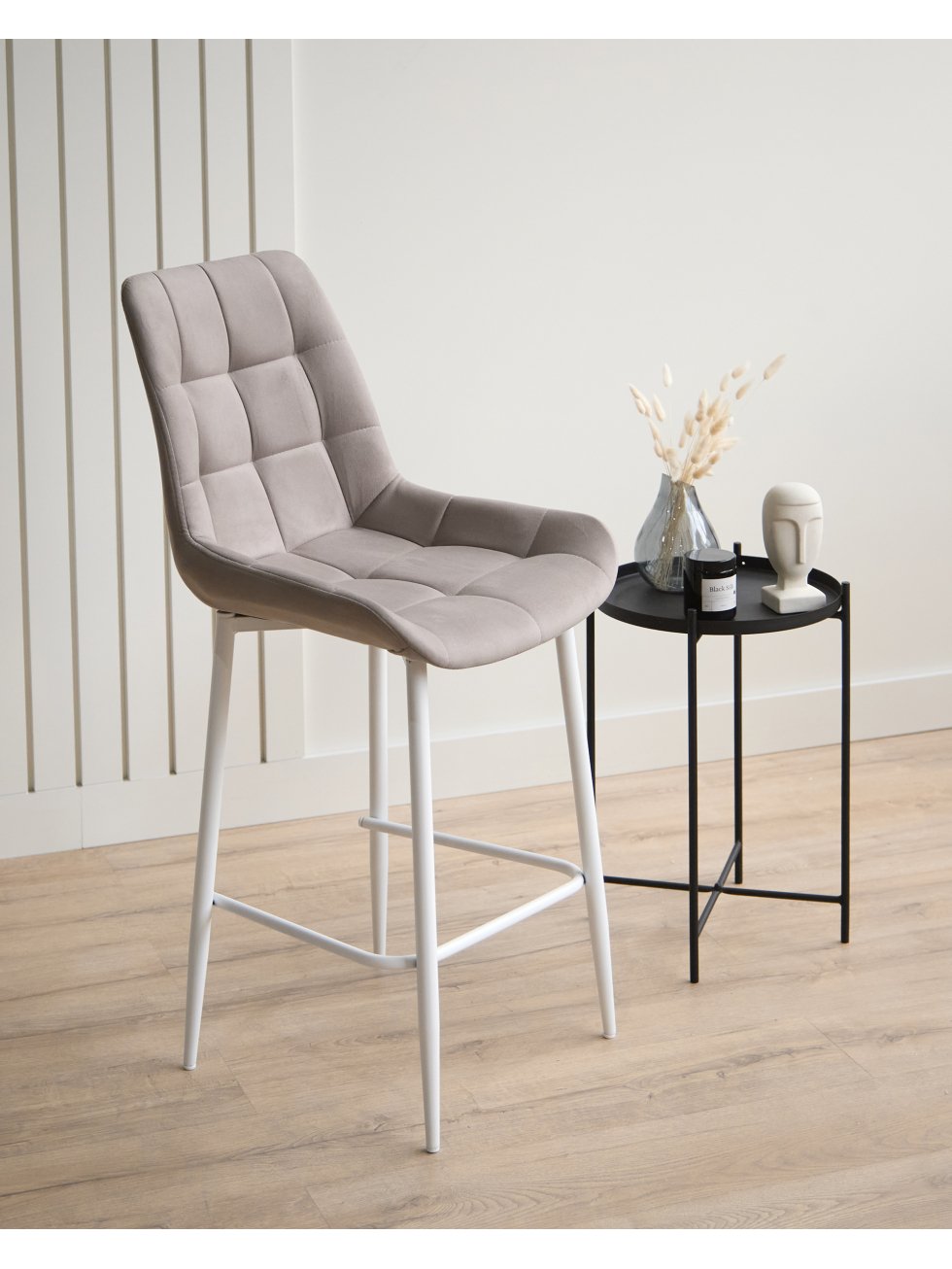 Полубарный стул Челси латте (zd 290) / белый