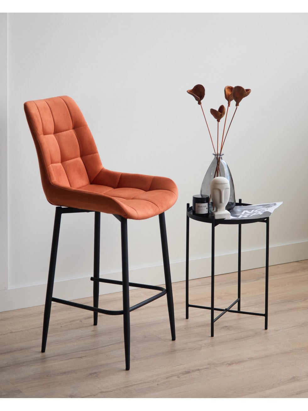 Полубарный стул Челси терракотовый (zd 432) / черный