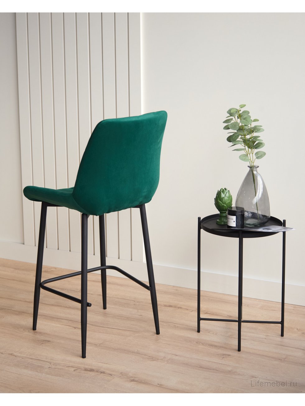 Полубарный стул Челси зеленый (zd 667) / черный