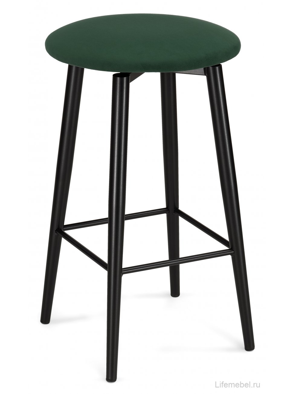 Полубарный стул Гангток крутящийся изумруд / черный матовый