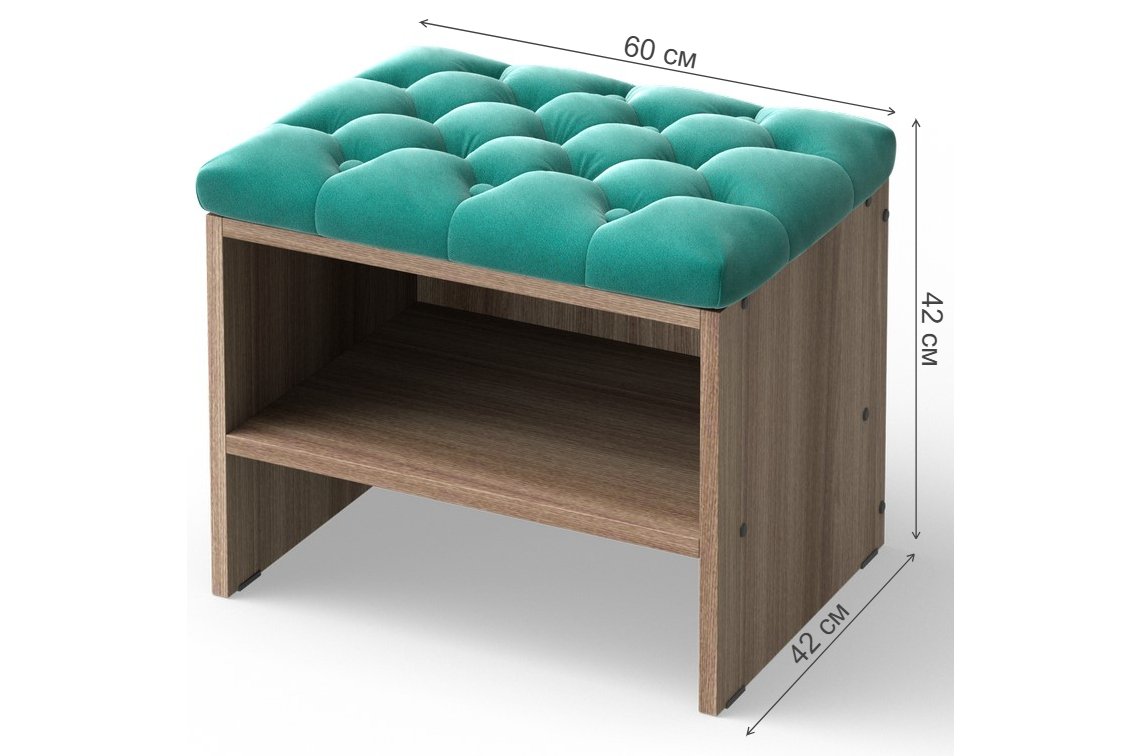 Банкетка Флер 600 мм Velutto 43 / шимо темный