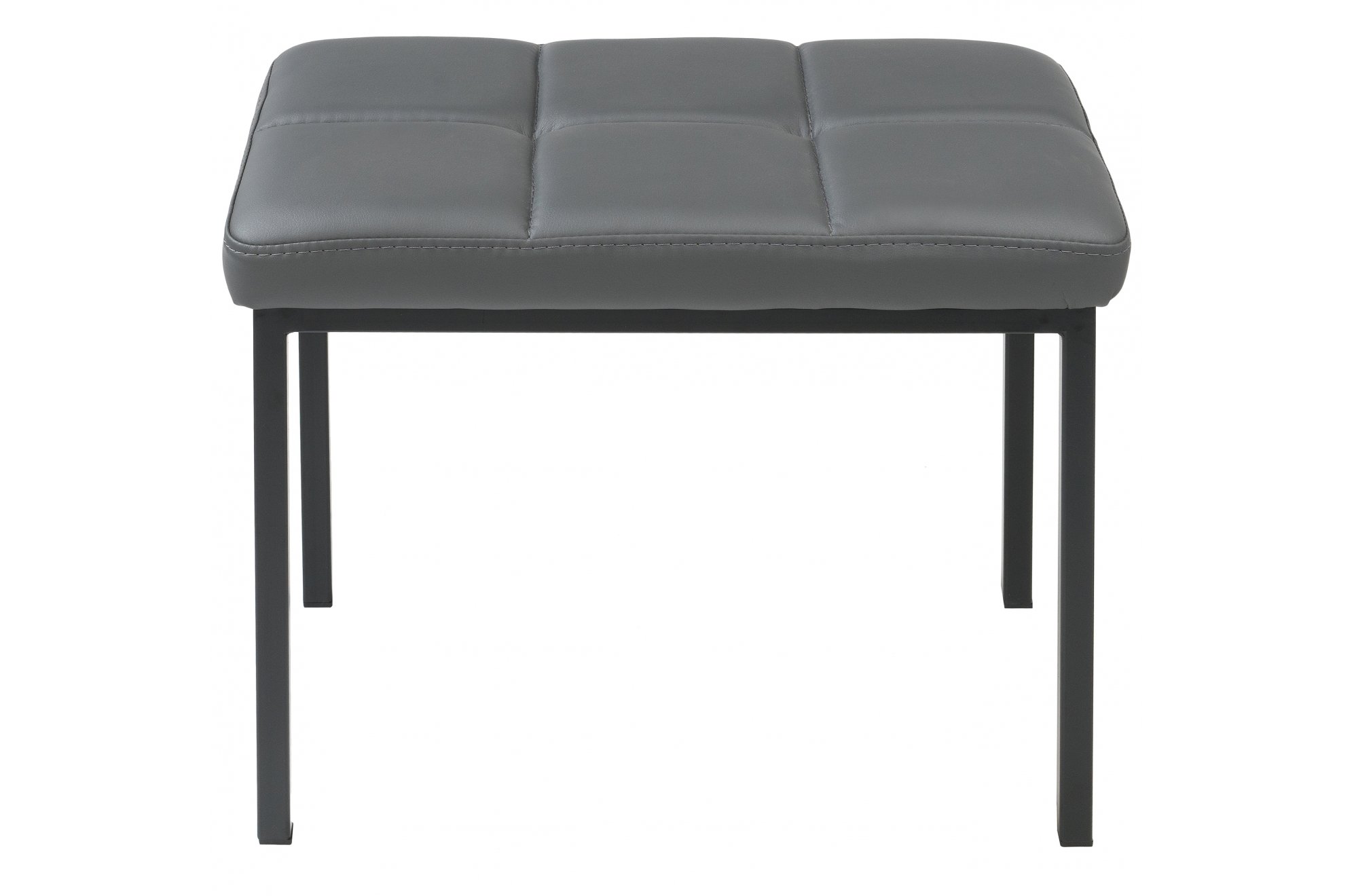 Банкетка Дион кожзам темно-серый / черный матовый