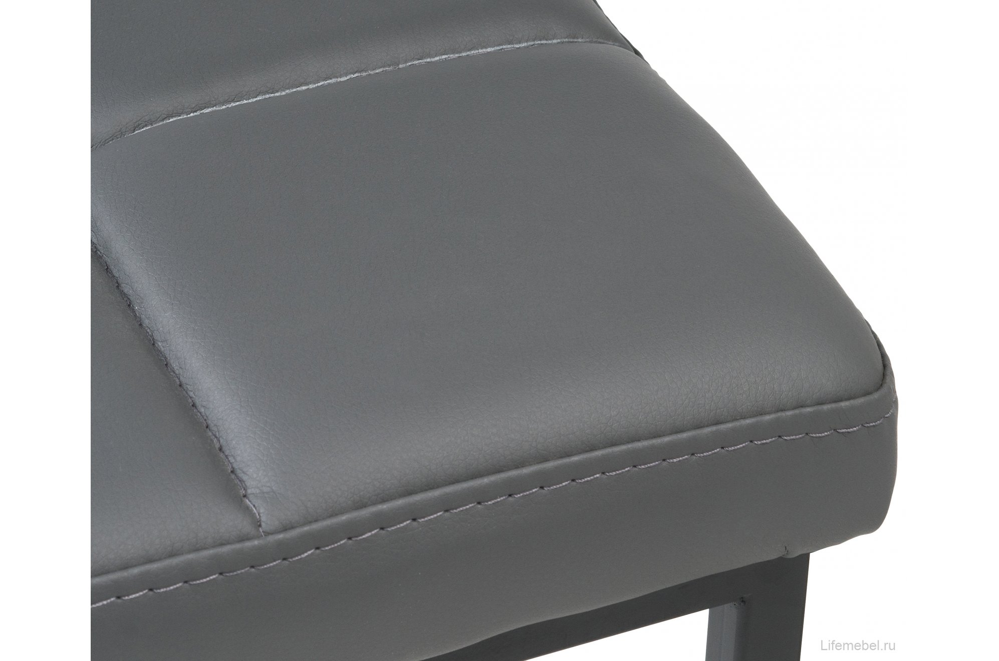 Банкетка Дион кожзам темно-серый / черный матовый