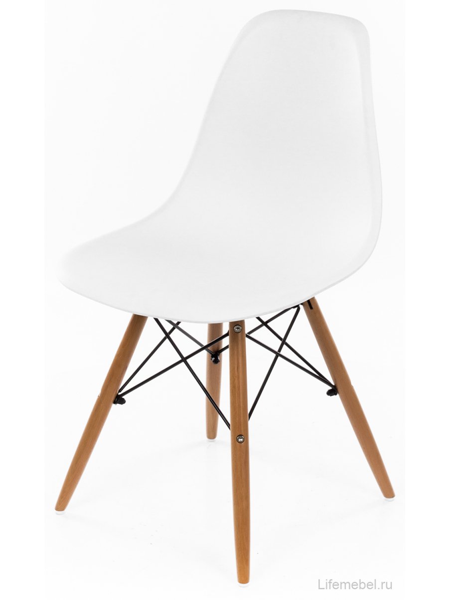 Стул Eames PC-015 белый / деревянный каркас