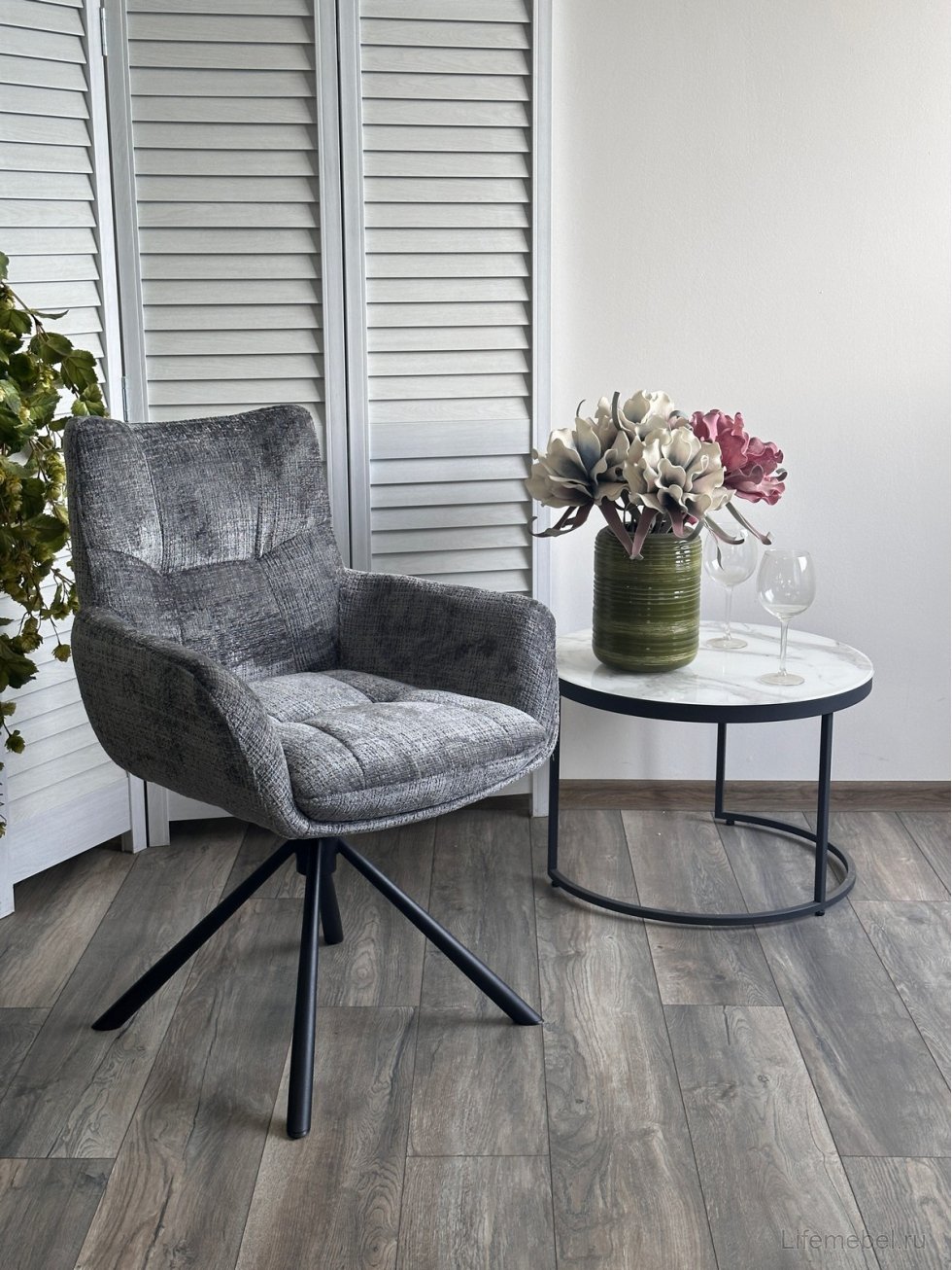 Кресло Eilat серое / черное