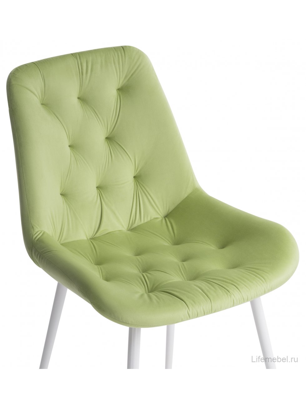 Стул на металлокаркасе Гояр confetti green / белый глянец