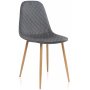 Стул на металлокаркасе Capri grey / wood серый велюр / натуральный