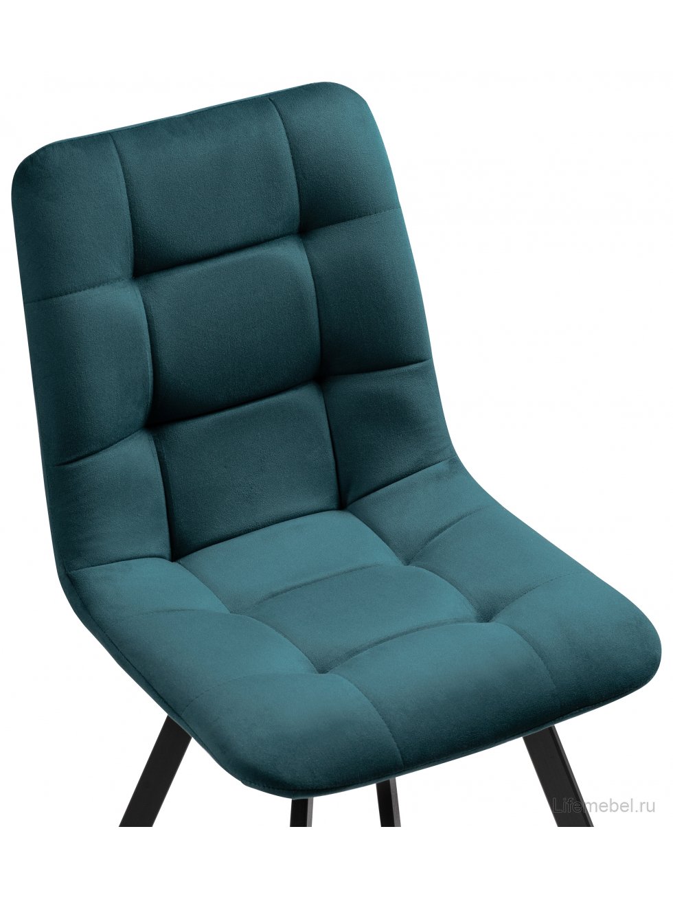 Стул на металлокаркасе Чилли морская волна / черный