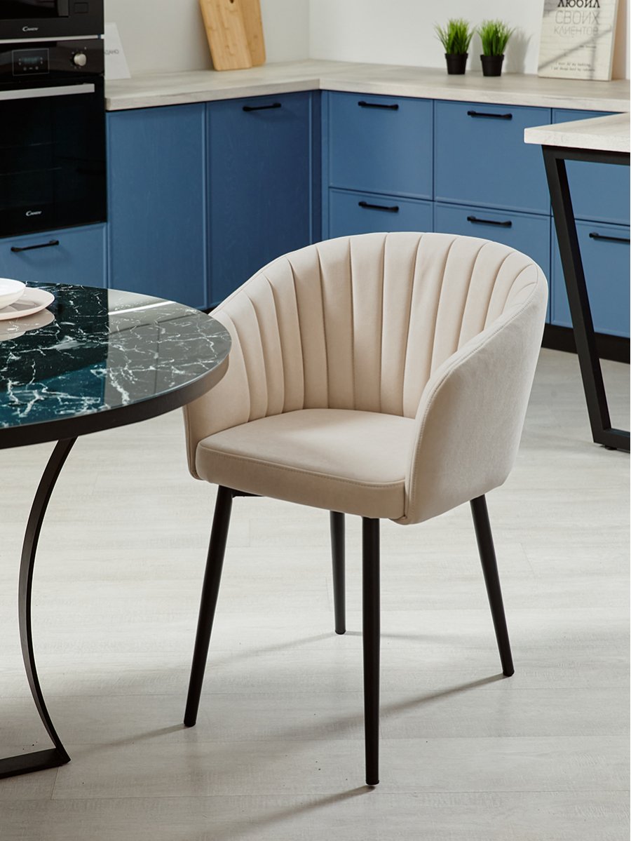 Стул на металлокаркасе Моншау velutto 05 / черный