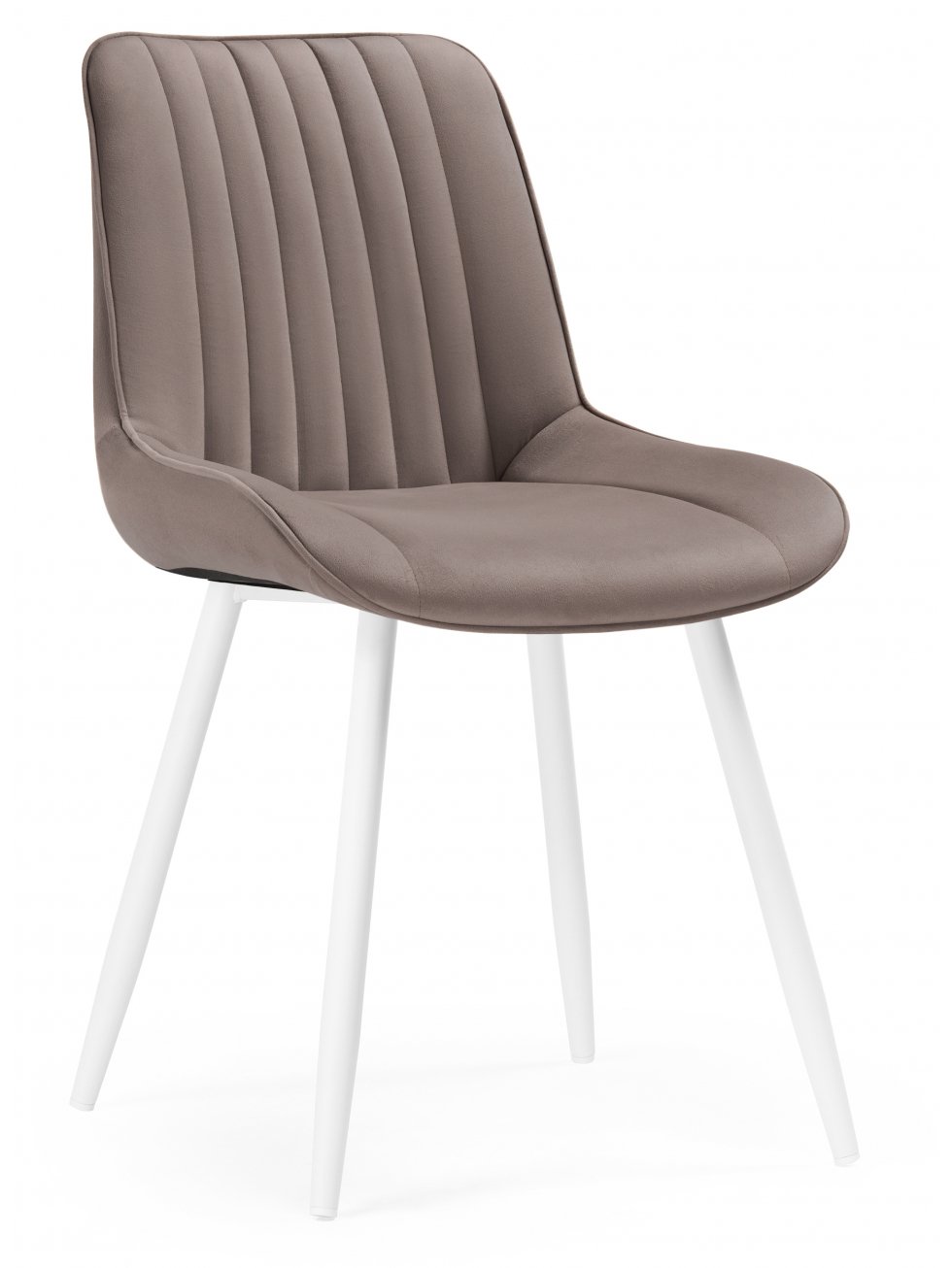 Стул на металлокаркасе Седа 360 К латте (velutto 08) / белый