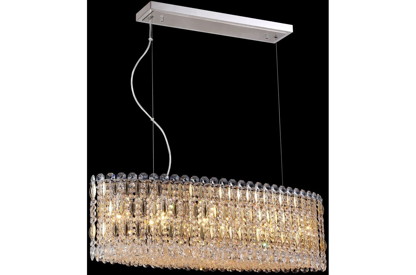 Подвесная люстра LIRICA SP10 L900 CHROME/GOLD-TRANSPARENT