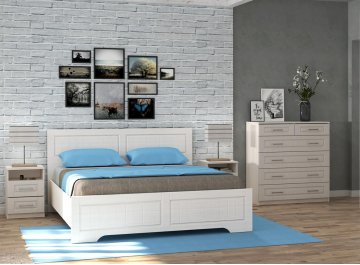 Полутораспальная кровать Кантри ЛДСП настил с матрасом