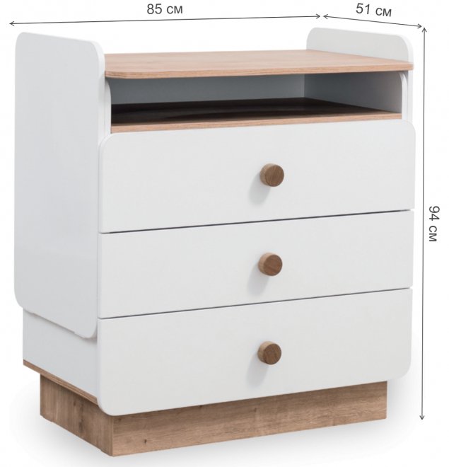 Комод детский Natura Baby белый / тис