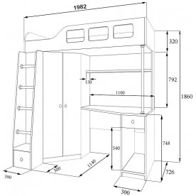 Кровать-чердак Астра 7