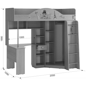 Кровать-чердак Амели