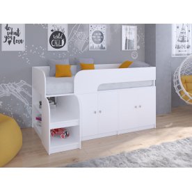 Кровать-чердак Астра 9/2 белый / белый