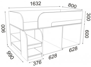 Кровать-чердак Астра 9/5
