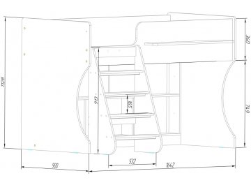 Кровать-чердак Капризун 2 Р436