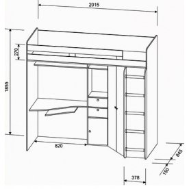 Кровать-чердак Астра