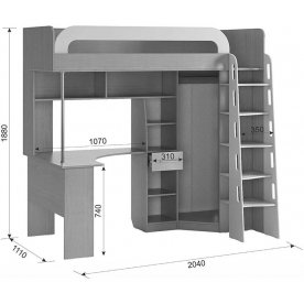 Кровать-чердак Мультиплекс