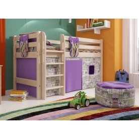 Кровать-чердак Соня с прямой лестницей вариант 11