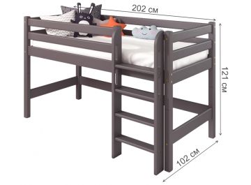 Кровать-чердак Соня с прямой лестницей вариант 11