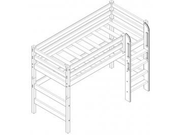Кровать-чердак Соня с прямой лестницей вариант 5
