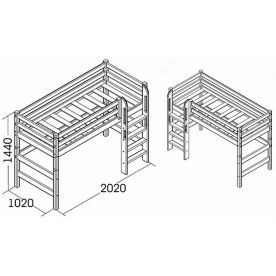 Кровать-чердак Соня с прямой лестницей вариант 5