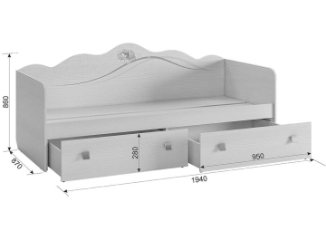 Детская кровать Фэнтези белый рамух