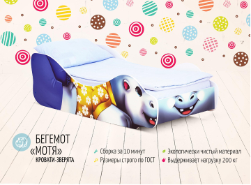 Подростковая кровать Бегемот Мотя