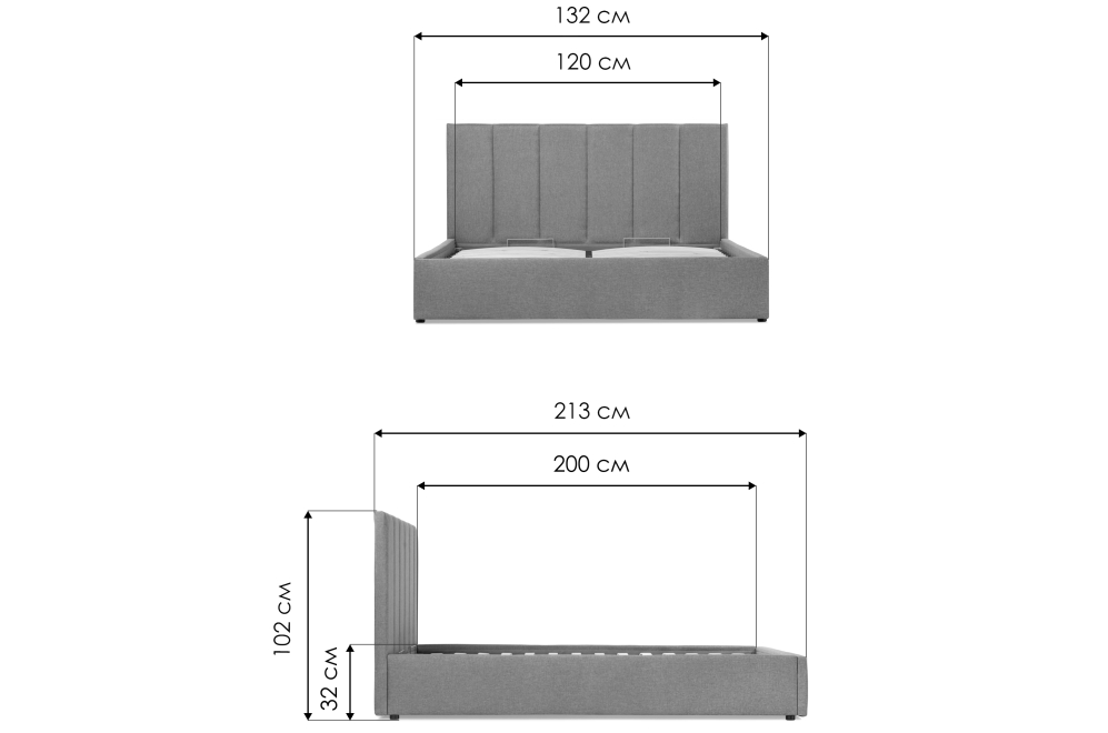 Полутораспальная кровать Афродита-3 120х200 экокожа белая