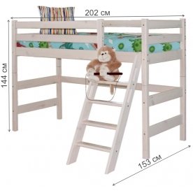 Кровать-чердак Соня с наклонной лестницей вариант 6