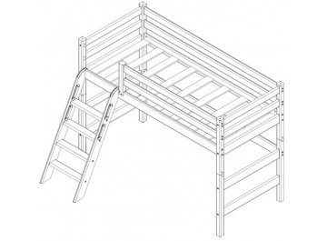 Кровать-чердак Соня с наклонной лестницей вариант 6