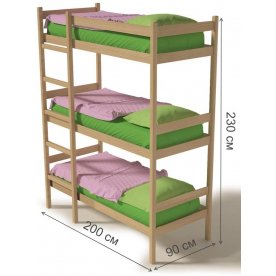 Трехъярусная кровать Линда 80х190