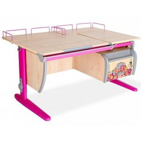 Растущая парта Вирни клен / розовый