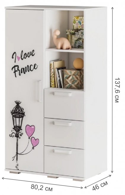 Шкаф Трио ШК-10 белый / бонжур