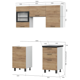 Кухня Аризона 1.6 м со столом Аризона СО 2