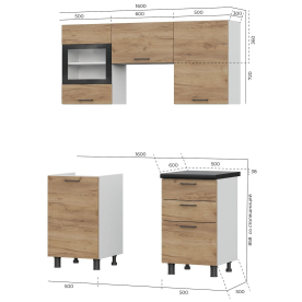 Кухня Аризона 1.6 м со столом СО 1