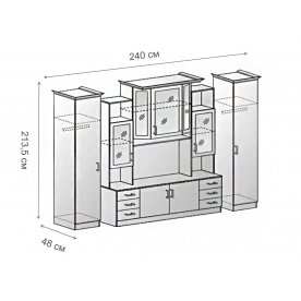 Гостиная Альберт 5-01 венге / дуб беленый