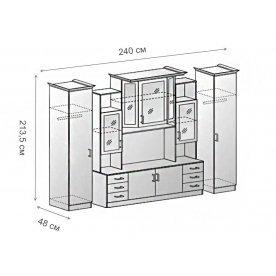 Гостиная Альберт 5-01 ольха / миланский орех