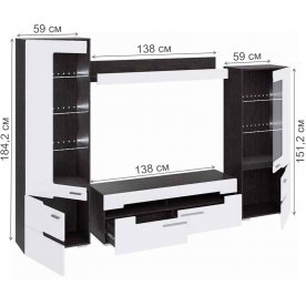 Модульная гостиная Фьюжн комплектация 1