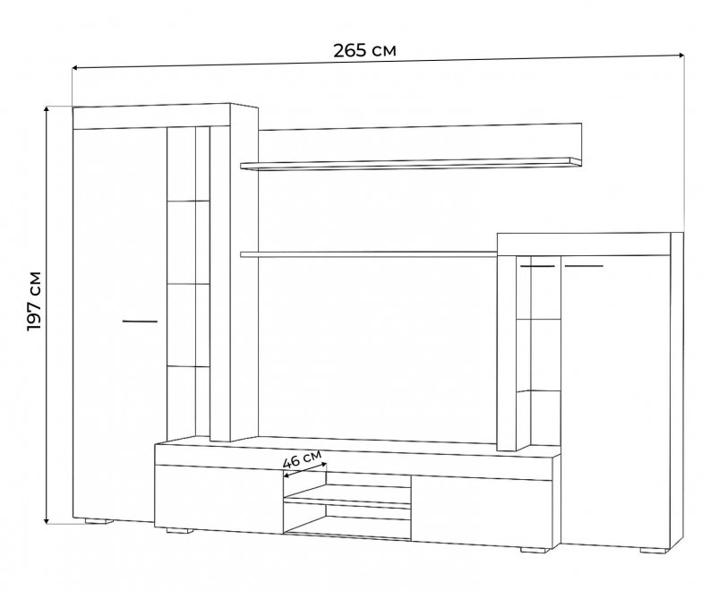 Готовая гостиная Swede цемент светлый / белый