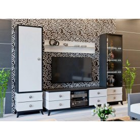 Модульная гостиная Камилла (комплектация 1) белый глянец / черный