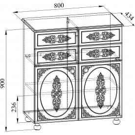 Модульная гостиная Ассоль АС-050 плюс