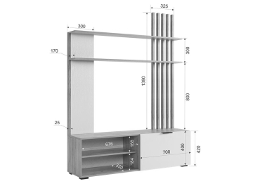 Модульная гостиная Бери К2 комплектация 2