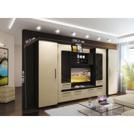 Модульная гостиная Сона (комплектация 3) венге / зебрано сахара 