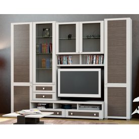 Стенка для гостиной Фиджи (комплектация 10) дуб белфорт / каналы дуба