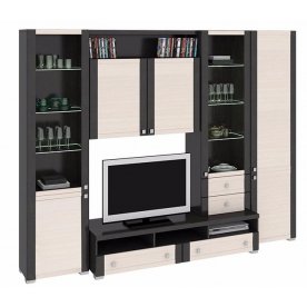 Стенка для гостиной Фиджи (комплектация 33) венге цаво / дуб белфорт