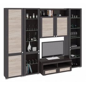 Стенка для гостиной Фиджи (комплектация 34) венге цаво / дуб сонома